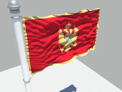 Montenegro flag 3D model