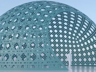 Wicker dome pavilion 3D model