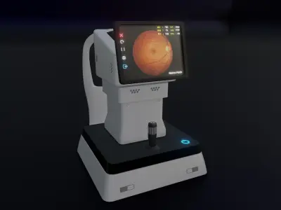 The Keratometer ophthalmology machine Low-poly 3D model