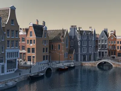  Amsterdam Port Scene 