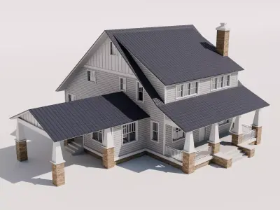Craftsman Style House Model 3 Low-poly 3D model