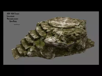 stairs rock with Low-poly 3D model