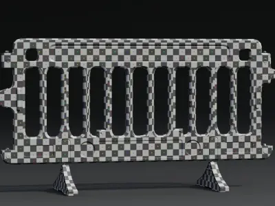 Plastic Barricade PBR Game-Ready Low-poly 3D model