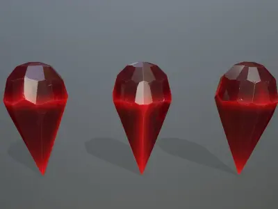 Gem Set gemstones Low-poly 3D model