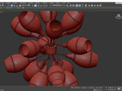 Ensemble Orb Chandelier Low-poly 3D model