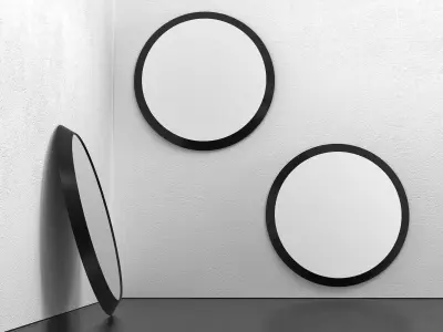 Cone R round wall mirror 3D model