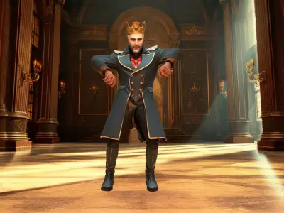 Regal Ruler in Elegant Attire Low-poly 3D model