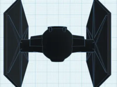 Low-Poly Tie Fighter 3D print model