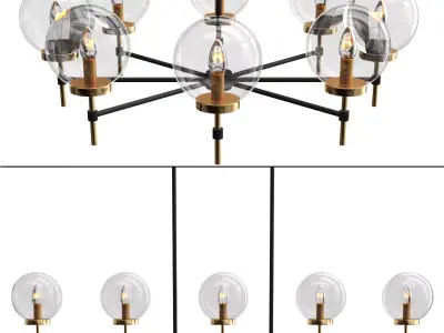 Glass Chandelier collection 3D model