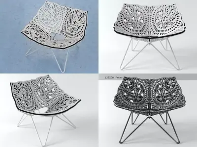 Prince butterfly chair made of metal 3D model