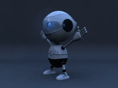 Rigged Robot Model Low-poly 3D model