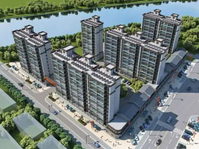 Riverside Residential Community 3D model