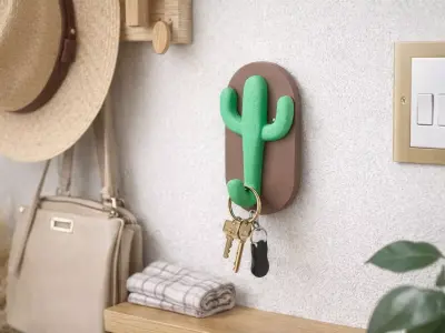 Cactus Wall Hook - Playful Minimalist Decor Free 3D print model