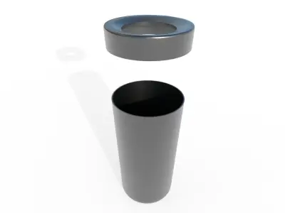 Trashcan m2 Low-poly 3D model