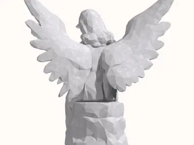 Angel statue low poly 2 3D print model