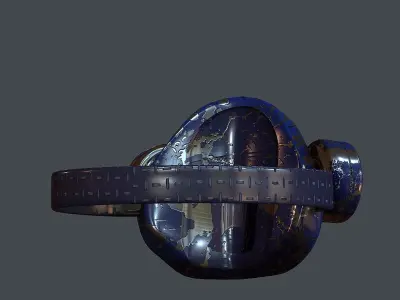 Gas mask helmet 3d model scifi Low-poly  Low-poly 3D model