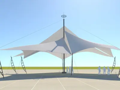 Tensile Fabric Structure -4 Low-poly 3D model