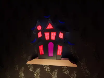 Halloween haunted House Wall and Door Decoration 3D model