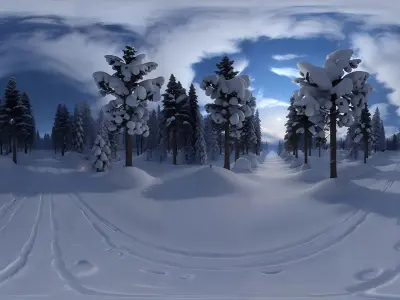 HDRI Winter Fairytale Panoramas Low-poly 3D model