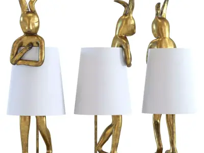 kare Table Lamp Animal Rabbit Gold 3D model