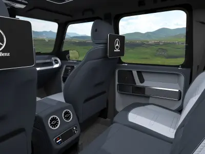  White Mercedes-Benz G580 2025 Rigged for Cinema 4D 