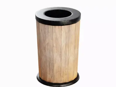 Street Trash Can B 04 Low-poly 3D model