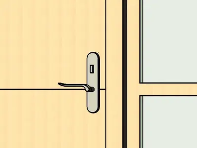 Single door with windows both side  3D model