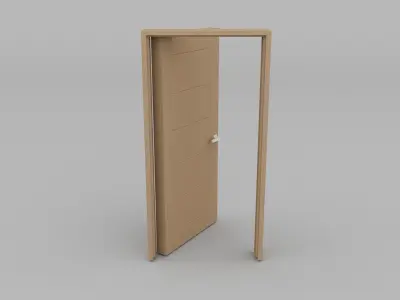 Door and door frame Low-poly 3D model