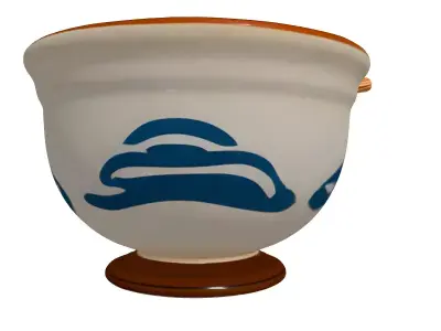 Japanese Ceramic Ramen Bowl with Chopsticks Low-poly 3D model