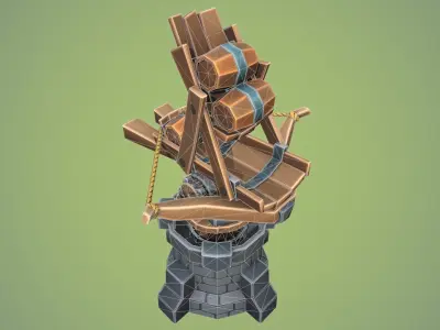 Low poly Barrelthrower Mk II Low-poly 3D model