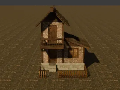 Medieval house nine 11 Low-poly 3D model
