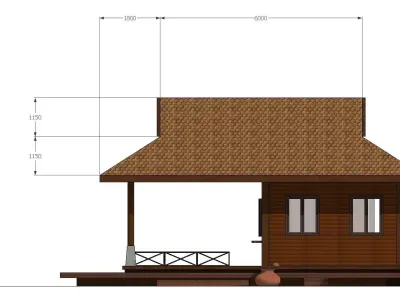 Small house in draft revit 3D model