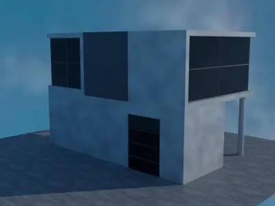 Small modern house Low-poly 3D model