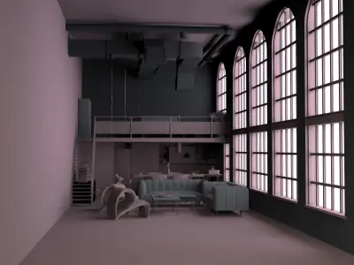 Penthouse architectural design 3D model