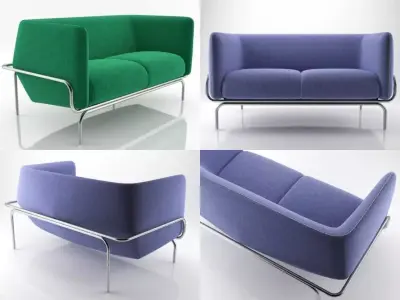 Chandigarh 2 seat sofa 3D model