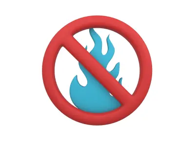 No Fire Icon V1 005 Low-poly 3D model