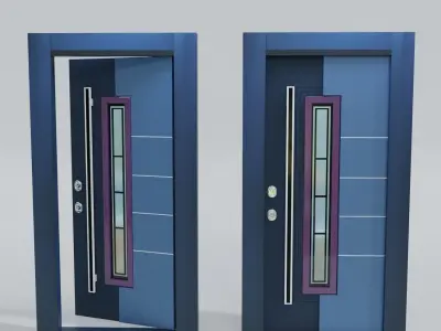 6 Modern Entrance Doors Collection 3D Model Pack