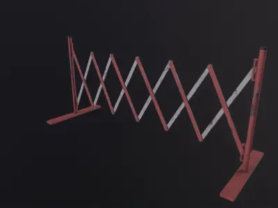 Foldable Barricade 3D Model Low-poly 3D model