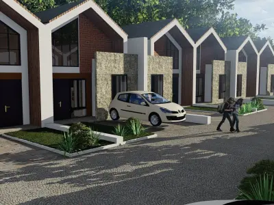 Modern House 6x12m One Storey with Lumion and DWG 3D model