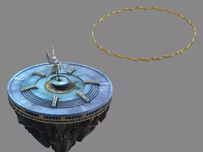 Moon City - Round Platform 03 3D model