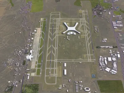 Lanzhou - 3D Airport Model Low-poly 3D model
