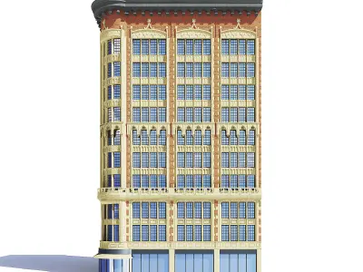 Narrow Building 3D Model 3D model