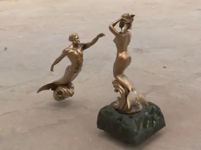 Mermaid statue - The Neptune and Nereida Sculpture 3D model