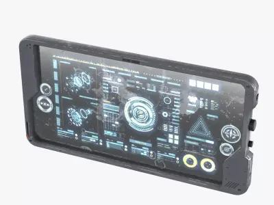 Sci-fi Touch Pad 4  Low-poly 3D model