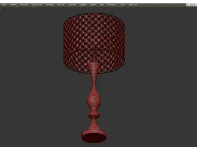 Silver Orchid Crystal Bling Shade Table Lamp Low-poly 3D model