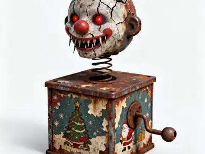 Cursed Antique Jack-in-the-Box 3D Model Low-poly 3D model