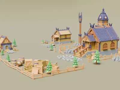 Viking village 3D model