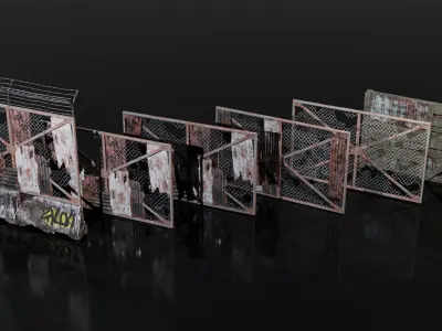 Post Apocalyptic Makeshift Barricades 3D model