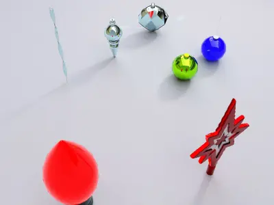 Christmas decoration items 3d model  Low-poly 3D model