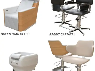 Spa set kitchen with shelves and sink 3D model